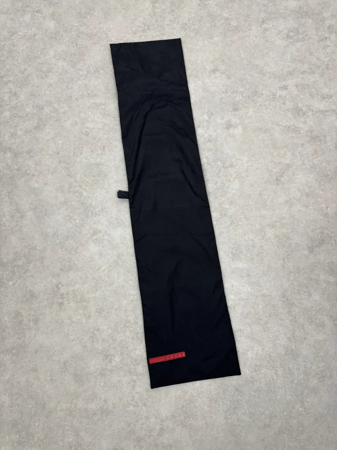 AW1999 Prada Black Nylon Linea Rossa Minimalist Scarf VekYdmY 2