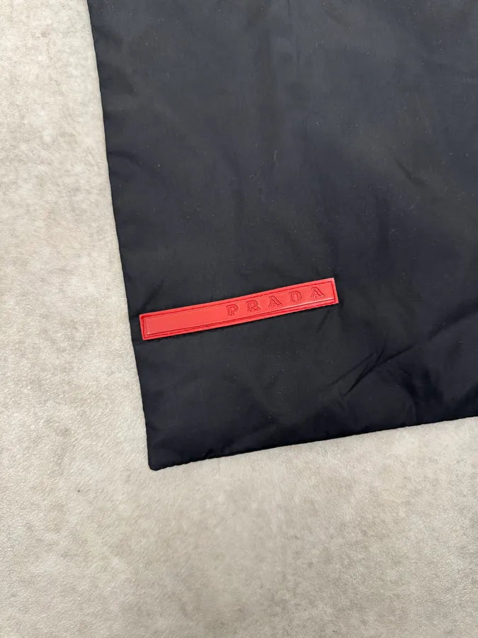 AW1999 Prada Black Nylon Linea Rossa Minimalist Scarf VekYdmY 4
