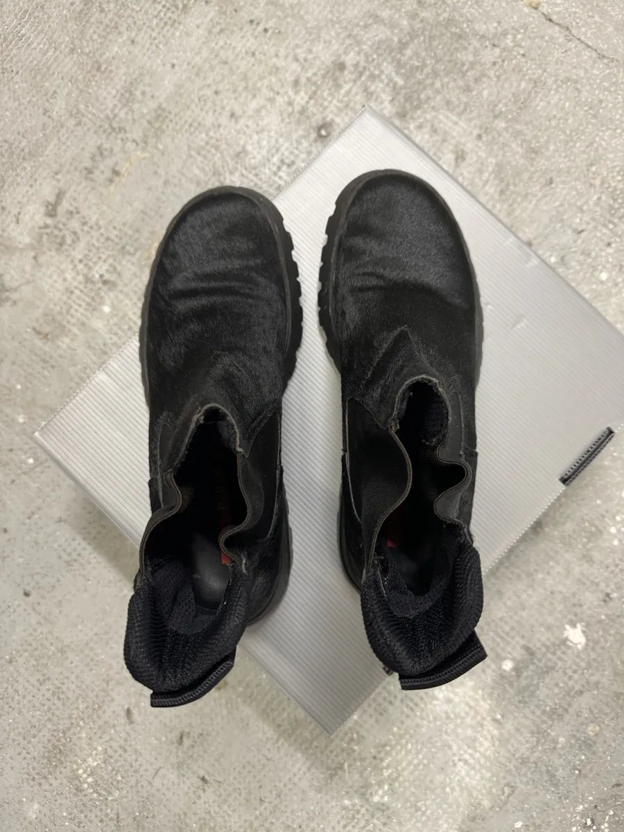 AW1999 Prada Black Pony Hair Leather Vibram Boots zcoSTGl 3