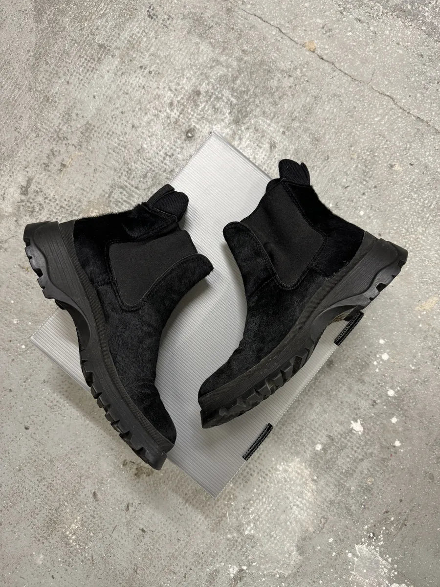 AW1999 Prada Black Pony Hair Leather Vibram Boots zcoSTGl 4