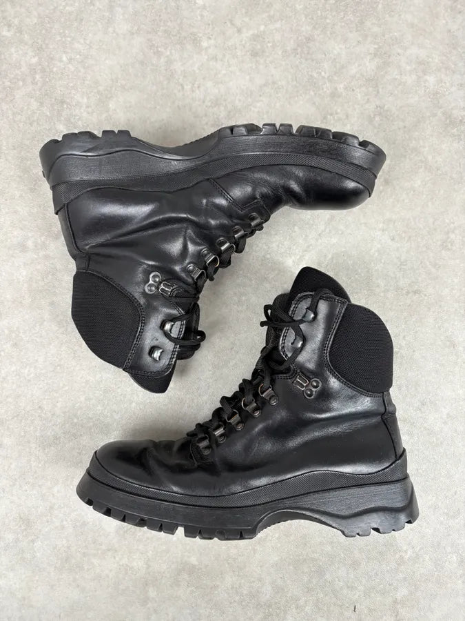 AW1999 Prada Black Premium Vibram Leather Boots PcyFmMP 5