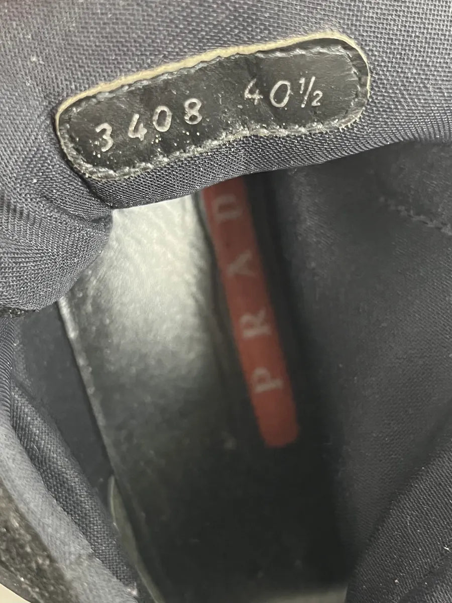 AW1999 Prada Black Suede Leather Vibram High Sneakers AmKIWdW 8