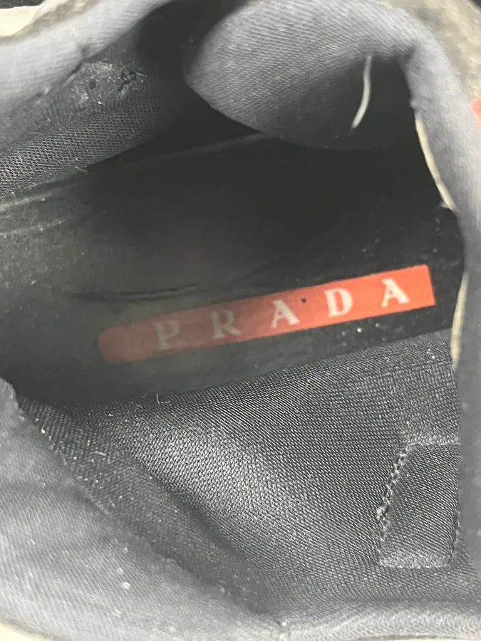 AW1999 Prada Black Suede Leather Vibram High Sneakers AmKIWdW 9