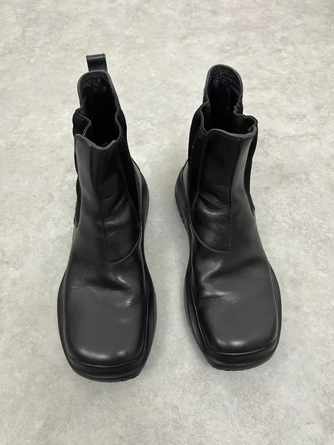 AW1999 Prada Black Vibram Premium Leather Boots mDKqtQG 2