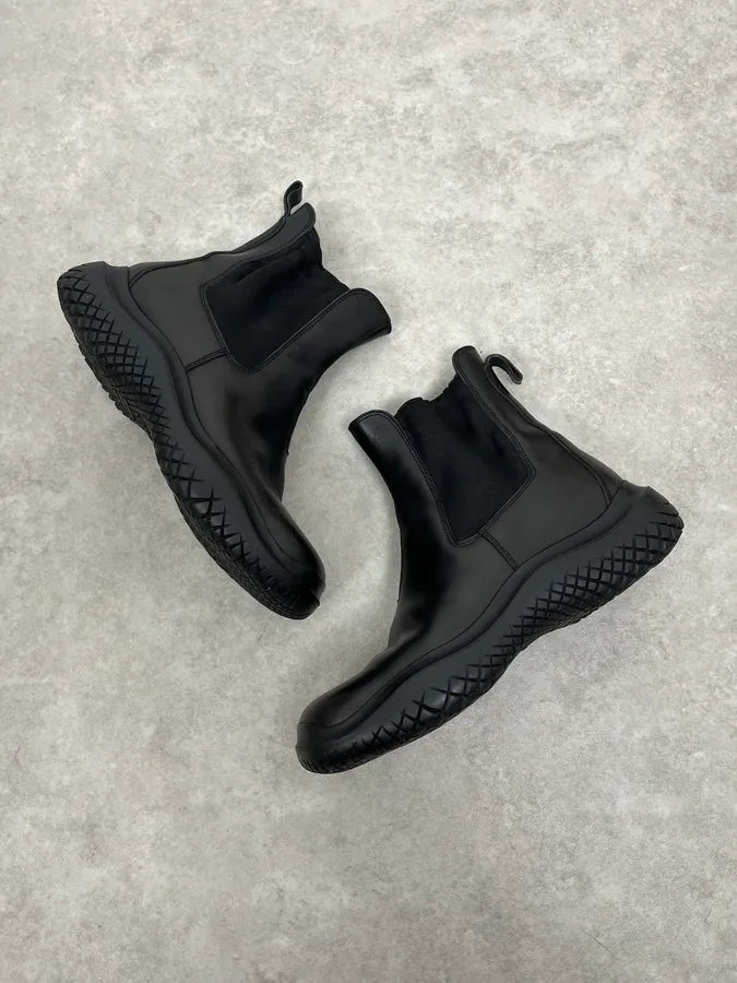 AW1999 Prada Black Vibram Premium Leather Boots mDKqtQG 5