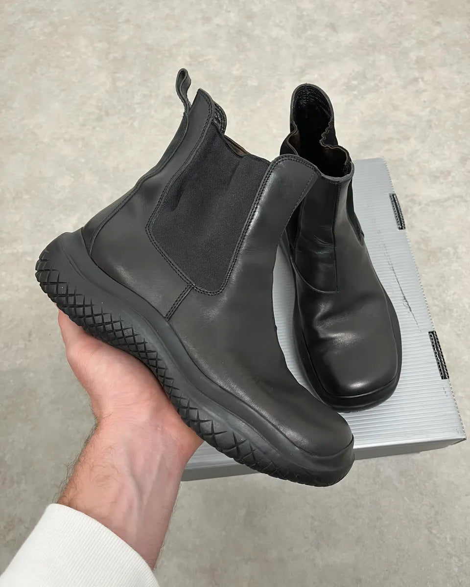 AW1999 Prada Black Vibram Premium Leather Boots mDKqtQG 0