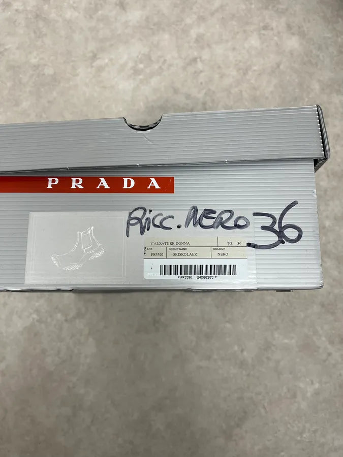 AW1999 Prada Black Vibram Premium Leather Boots mDKqtQG 9