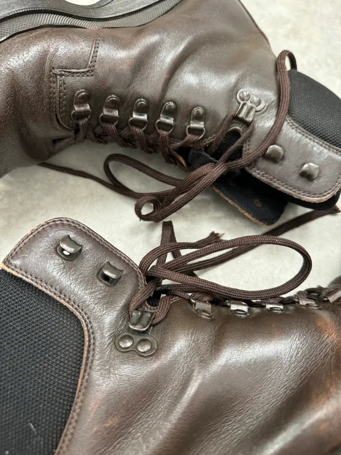 AW1999 Prada Brown Leather Lace-Up Hiking Boots mxJSvrz 4