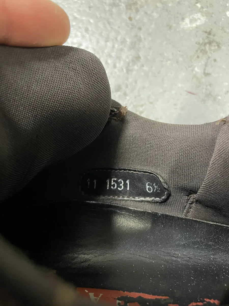 AW1999 Prada Brown Suede Chunky Leather Vibram Shoes (41eu/us8) sXWlGHd 1