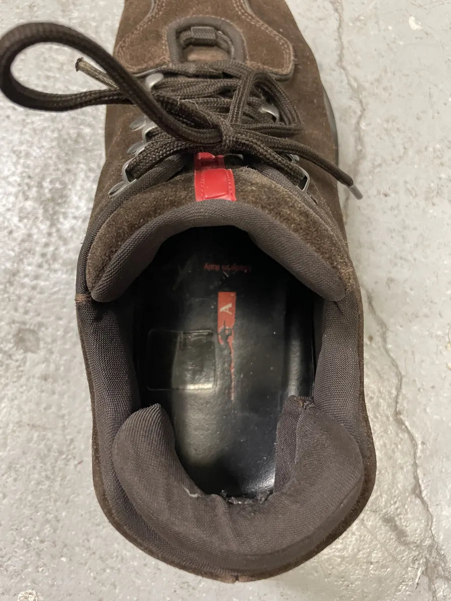 AW1999 Prada Brown Suede Chunky Leather Vibram Shoes (41eu/us8) sXWlGHd 4