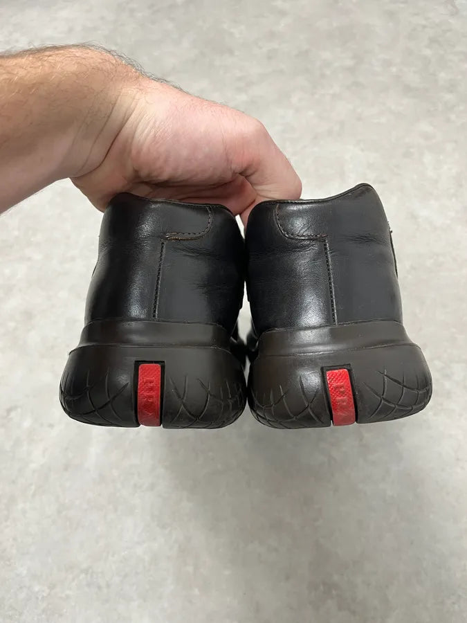 AW1999 Prada Brown Vibram Leather Low Boots fOIANbB 5