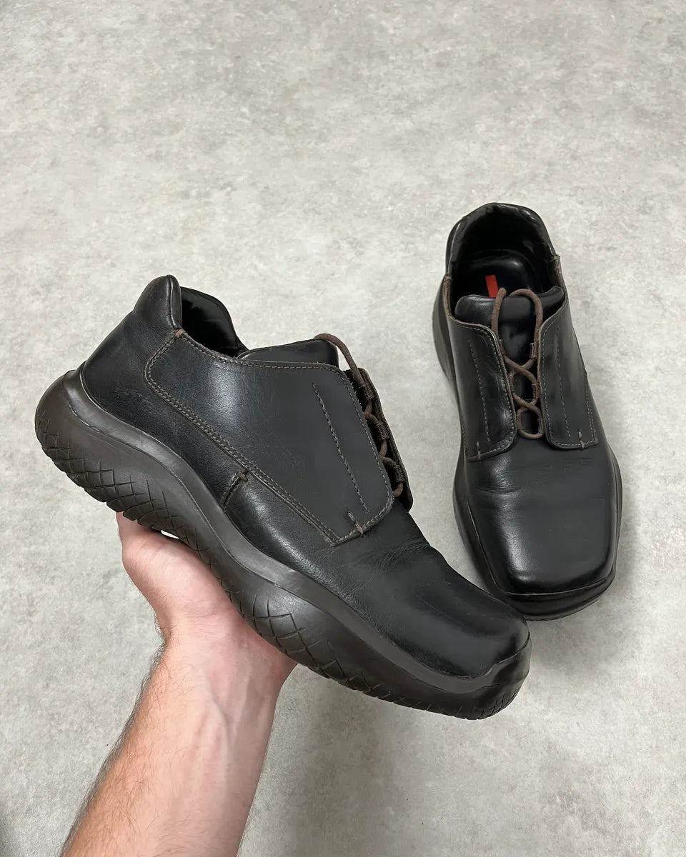 AW1999 Prada Brown Vibram Leather Low Boots fOIANbB 0