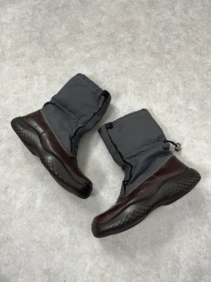 AW1999 Prada Grey & Brown Leather Hybrid Boots UhGAAUE 4