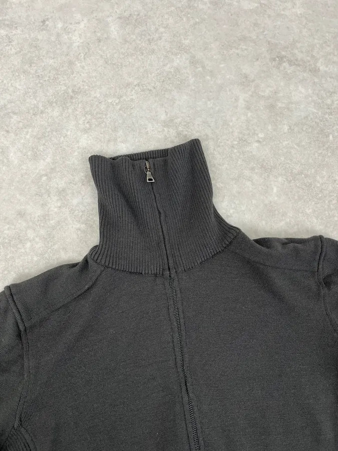 AW1999 Prada Grey Zip-up Belted Sweater BJocwNS 4
