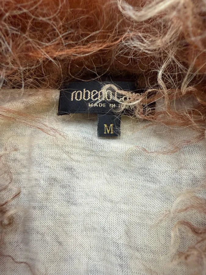 AW1999 Roberto Cavalli Beige Cow Fury Movement Fur Cardigan ummRQiY 11