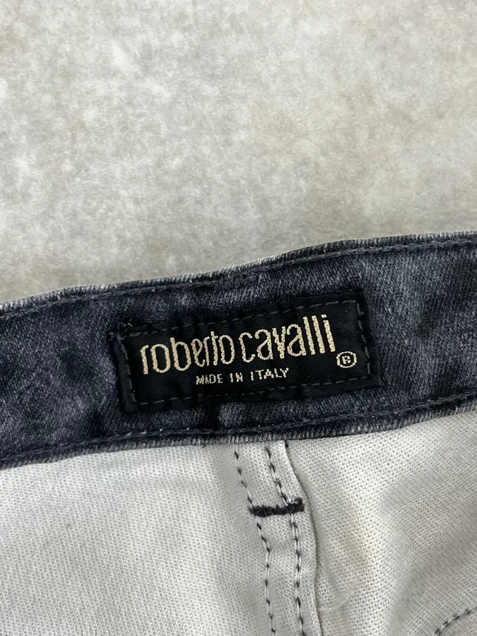 AW1999 Roberto Cavalli Black Leopard Print Gradient Pants NkYaoGc 11