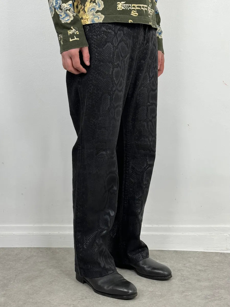 AW1999 Roberto Cavalli Black Leopard Print Obscure Pants VcpXBLq 2