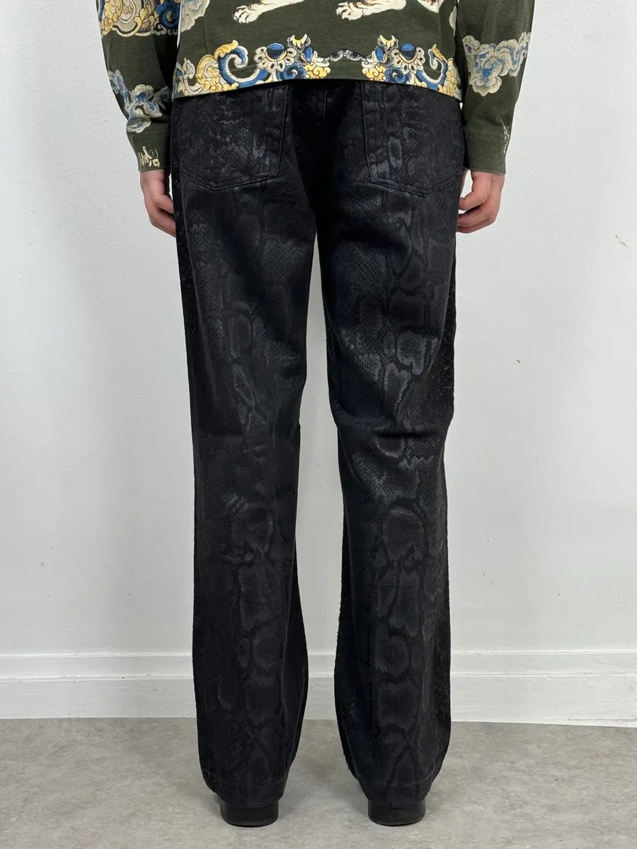 AW1999 Roberto Cavalli Black Leopard Print Obscure Pants VcpXBLq 3