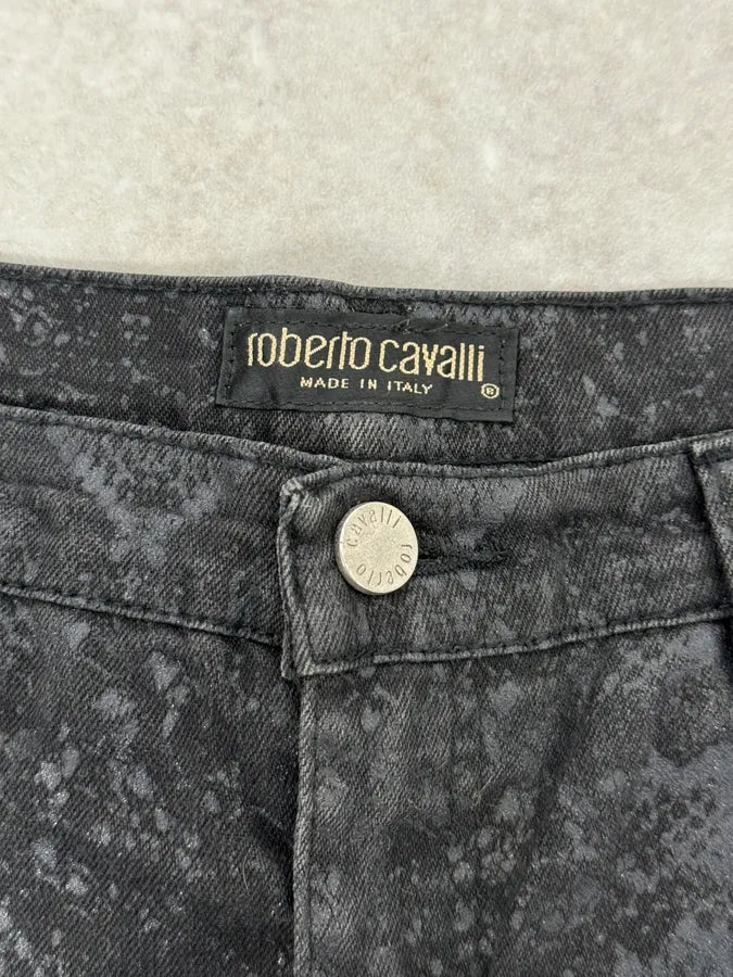 AW1999 Roberto Cavalli Black Leopard Print Obscure Pants VcpXBLq 6