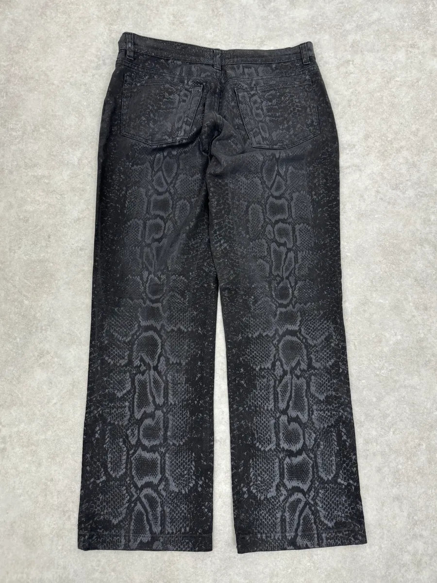 AW1999 Roberto Cavalli Black Leopard Print Obscure Pants VcpXBLq 8