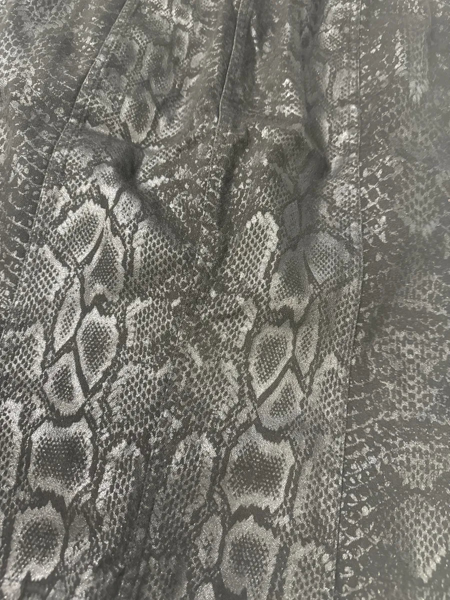 AW1999 Roberto Cavalli Black Snake Python Print Skirt QRiIhST 2