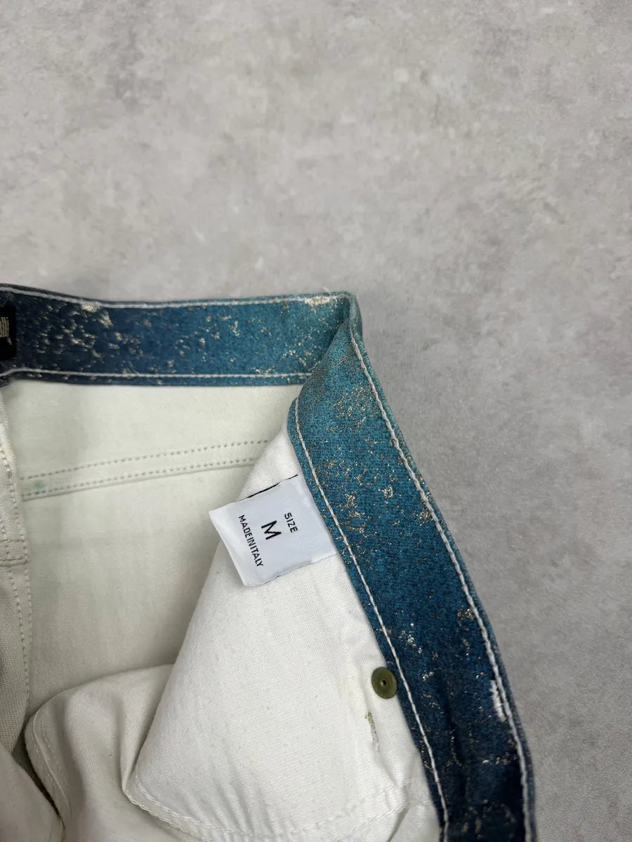 AW1999 Roberto Cavalli Blue Legend Python Gold Pants jnWJhNU 9