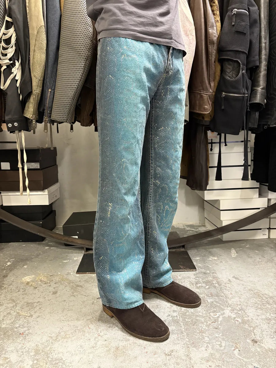 AW1999 Roberto Cavalli Blue Legend Python Gold Pants PotbXmf 2