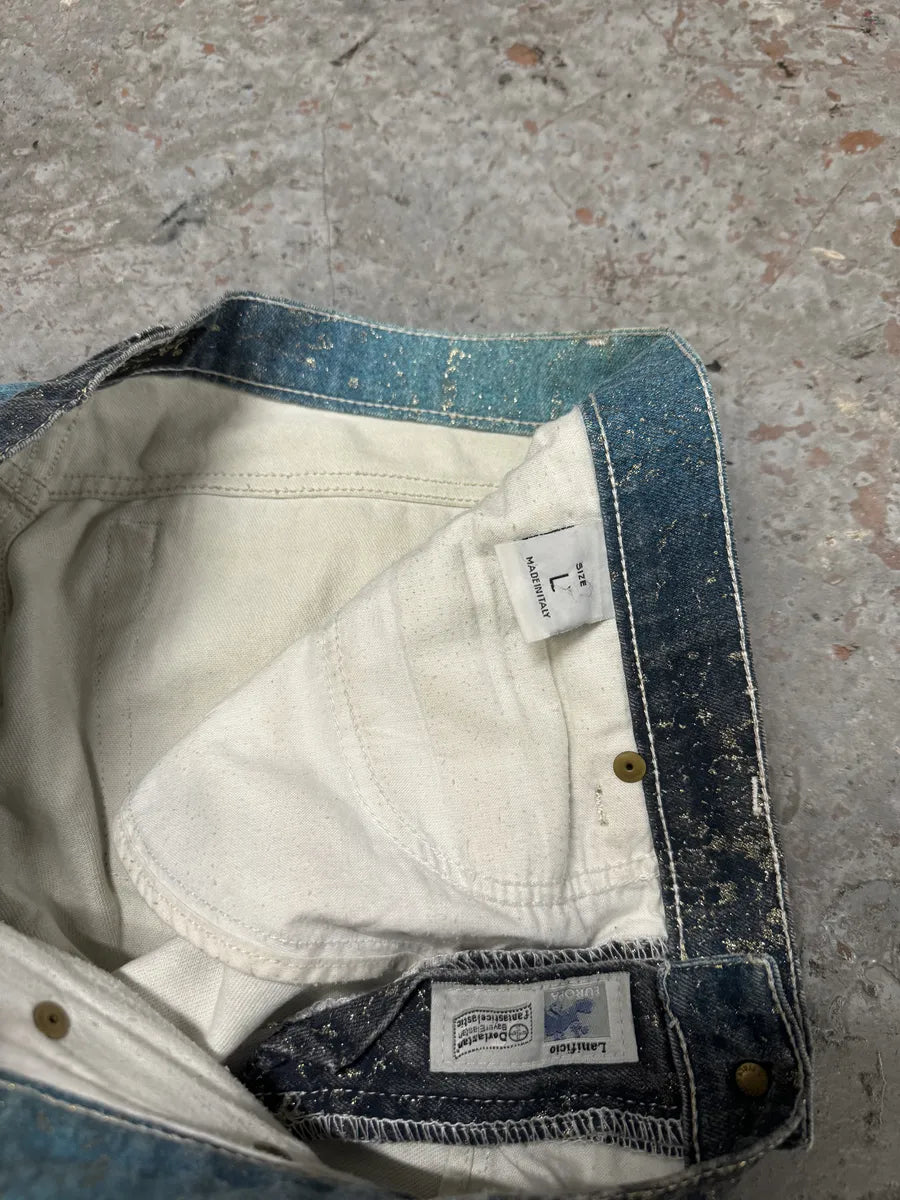 AW1999 Roberto Cavalli Blue Legend Python Gold Pants PotbXmf 7