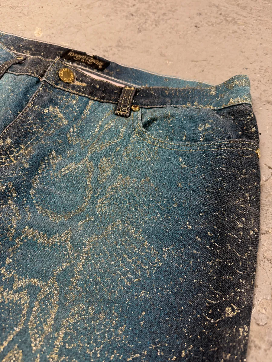 AW1999 Roberto Cavalli Blue Python Skin Legend Pants (S/M) 12
