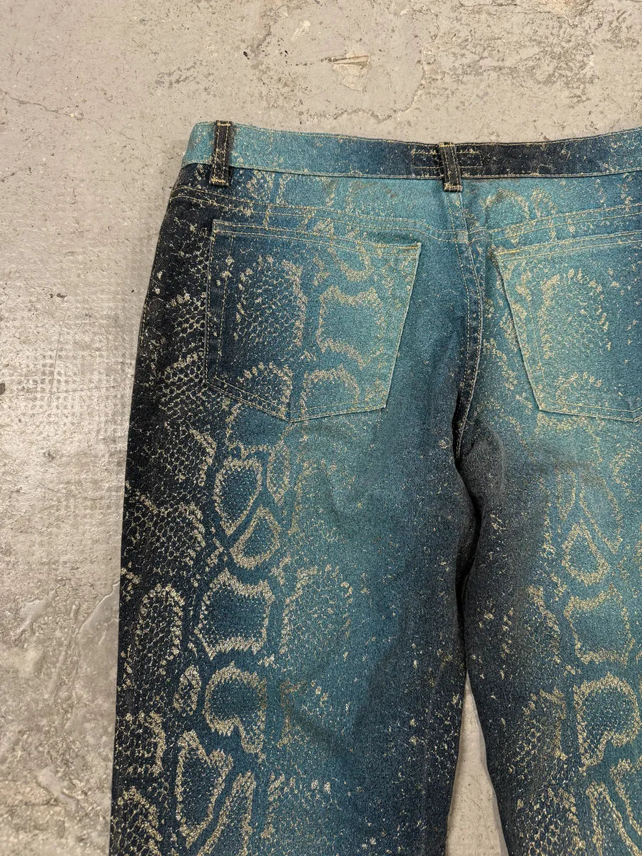 AW1999 Roberto Cavalli Blue Python Skin Legend Pants (S/M) 13