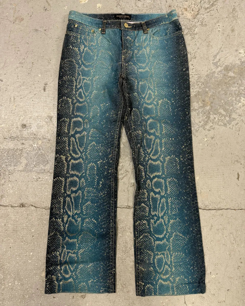 AW1999 Roberto Cavalli Blue Python Skin Legend Pants (S/M) 3