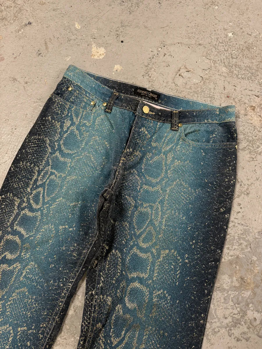 AW1999 Roberto Cavalli Blue Python Skin Legend Pants (S/M) 7