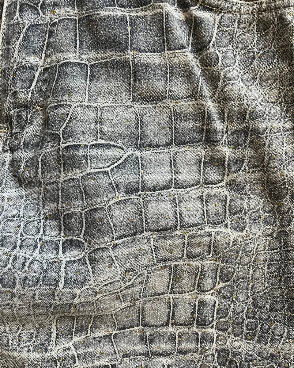 AW1999 Roberto Cavalli Crocodile Skin Effect Grey Pants lNWMtaM 5