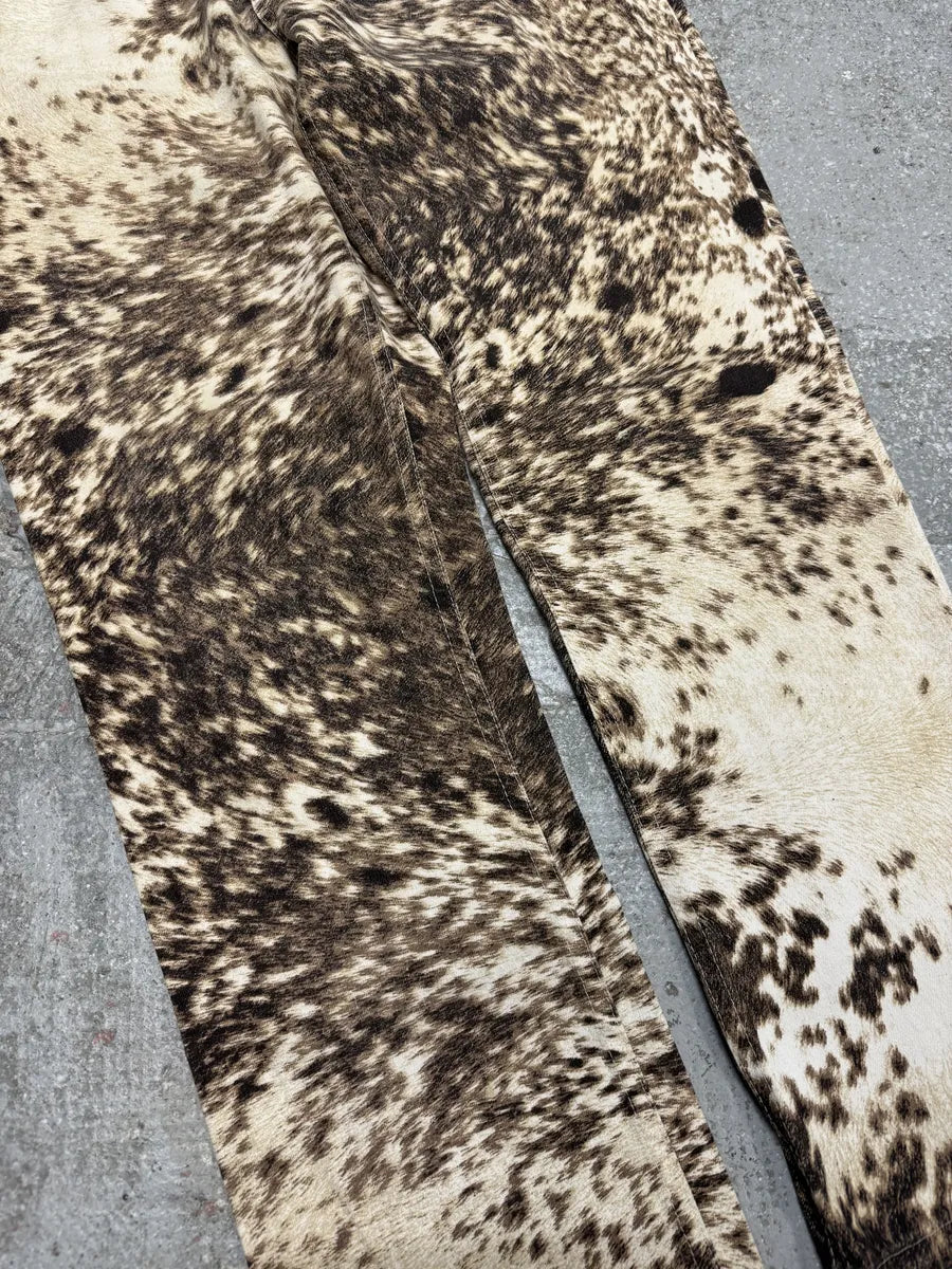 AW1999 Roberto Cavalli Furry Brown Movement Cawprint Pants (M) 7