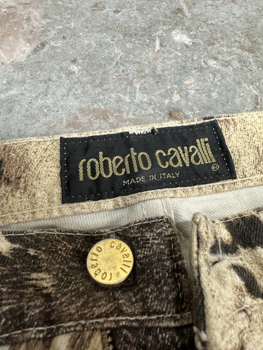 AW1999 Roberto Cavalli Furry Brown Movement Cawprint Pants (M) 9