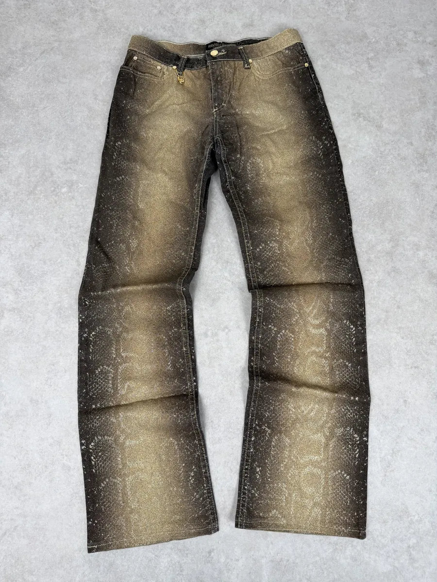 AW1999 Roberto Cavalli Gold Gradient Python Effect Pants EyRuzCT 0