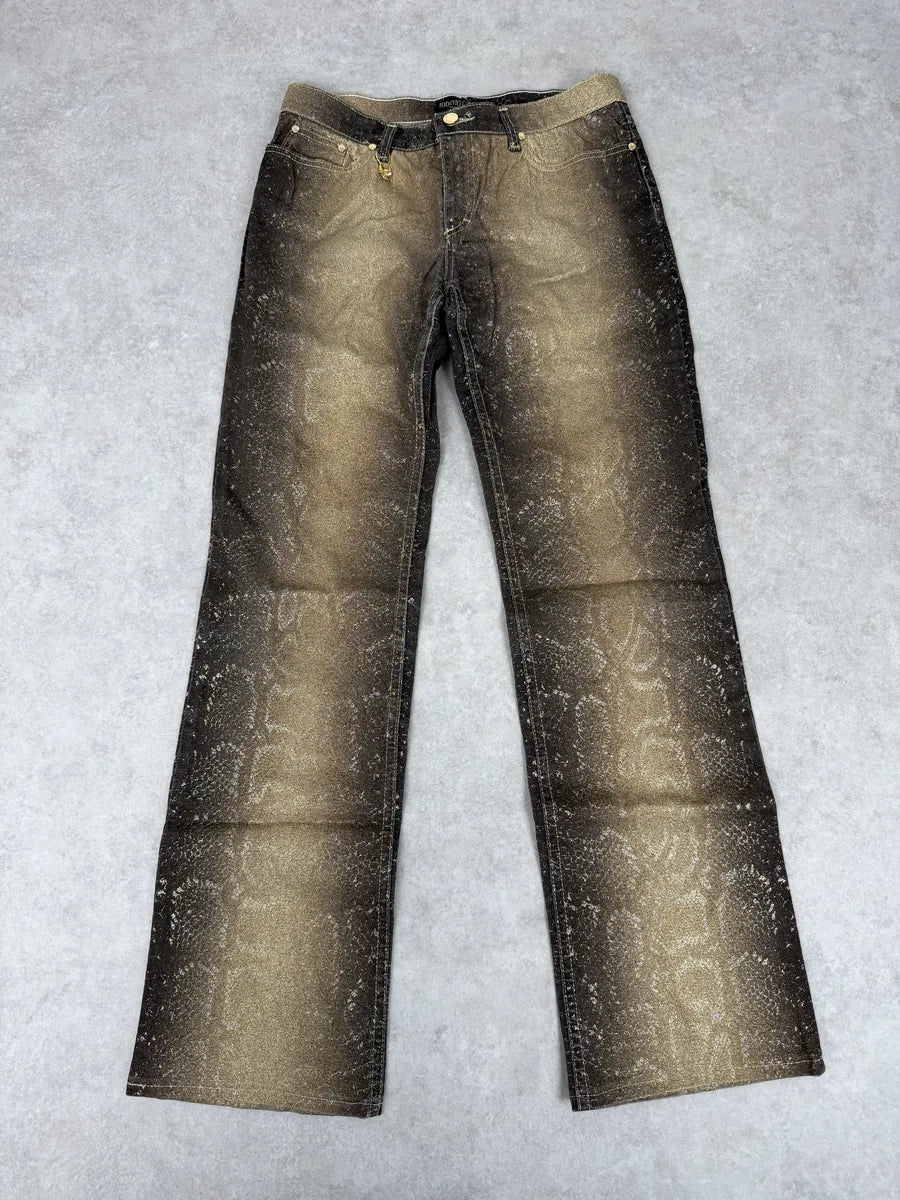AW1999 Roberto Cavalli Gold Gradient Python Effect Pants EyRuzCT 4