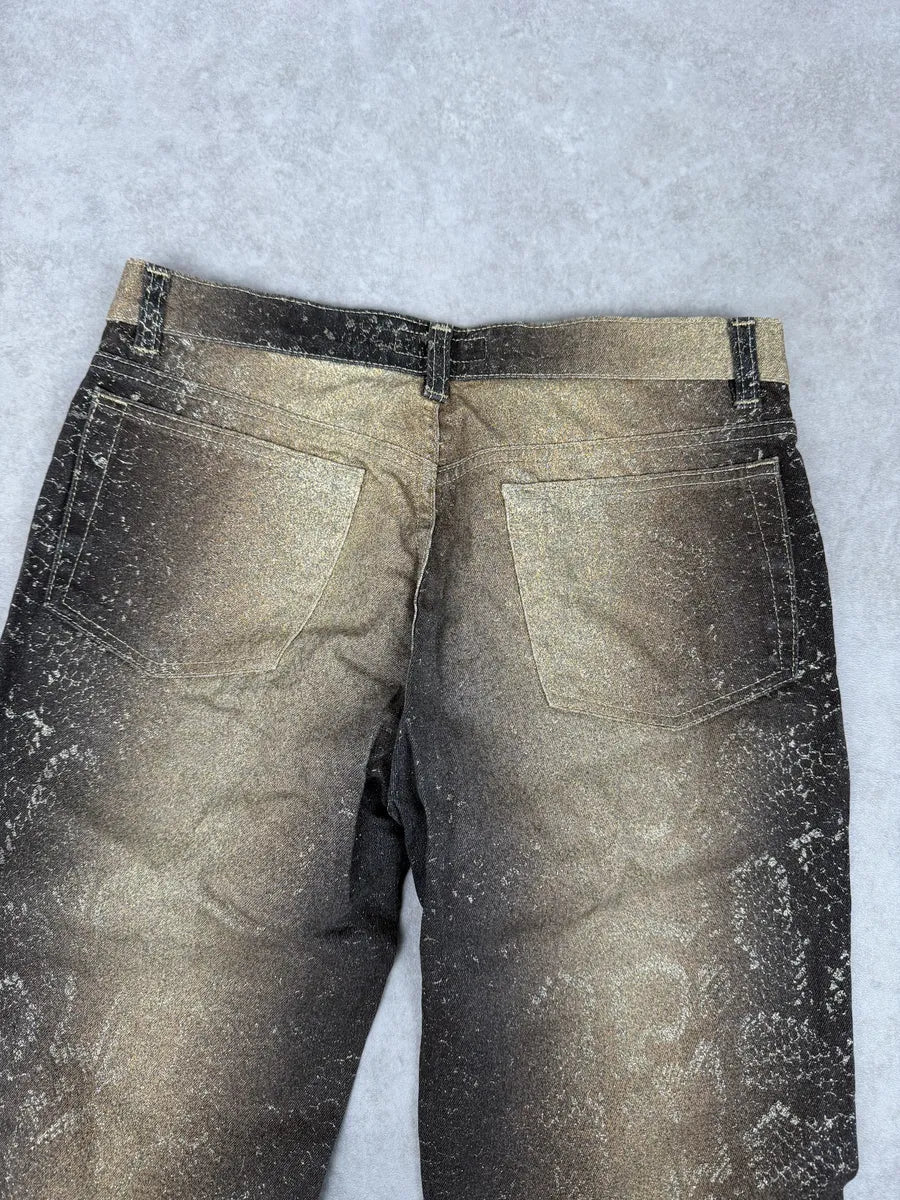 AW1999 Roberto Cavalli Gold Gradient Python Effect Pants EyRuzCT 5