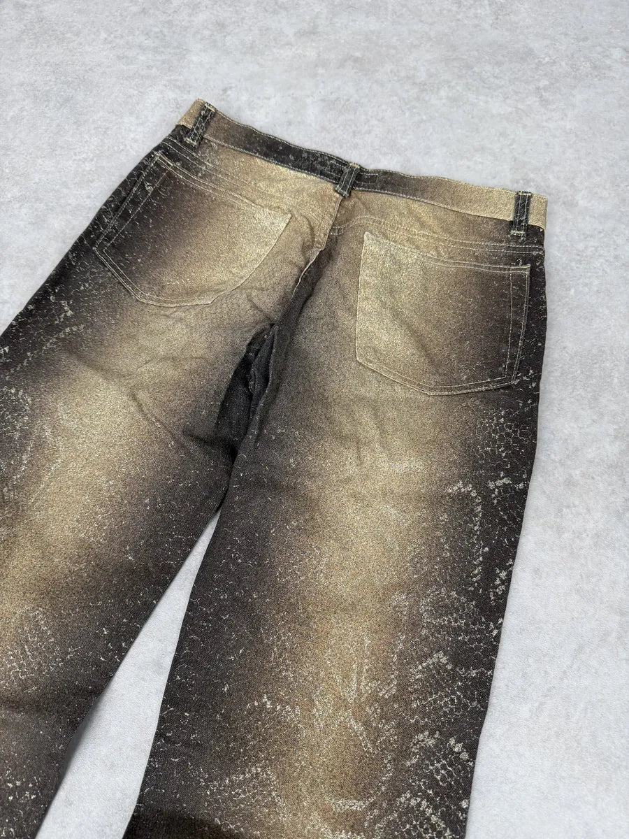 AW1999 Roberto Cavalli Gold Gradient Python Effect Pants EyRuzCT 6
