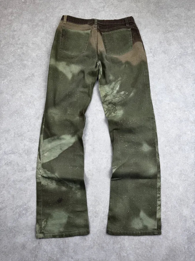 AW1999 Roberto Cavalli Green Autumn Leafs Pants zYSVKQe 1