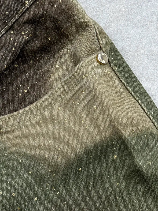 AW1999 Roberto Cavalli Green Autumn Leafs Pants zYSVKQe 8
