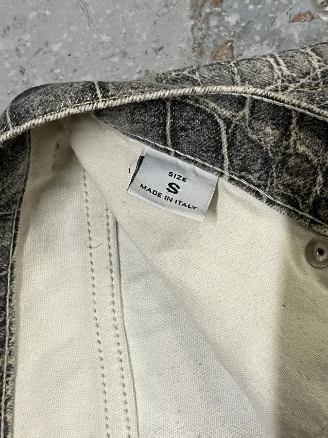 AW1999 Roberto Cavalli Grey Crocodile Effect Pants GlzCThj 11