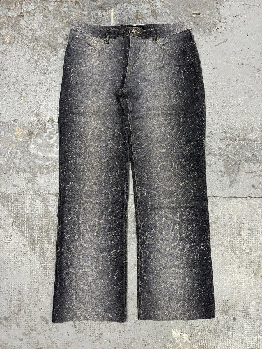 AW1999 Roberto Cavalli Grey Python Effect Pants FQxOPfo 0