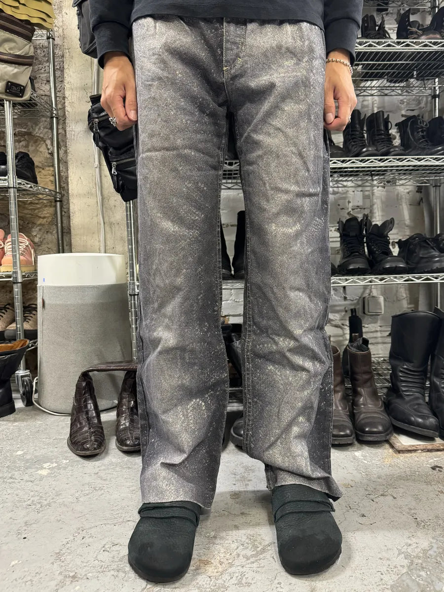 AW1999 Roberto Cavalli Grey Python Effect Pants FQxOPfo 2