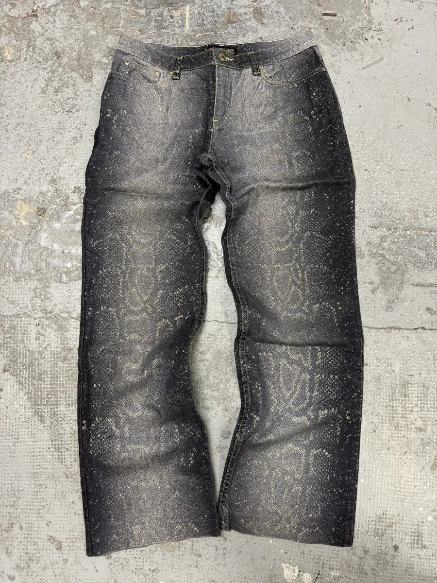 AW1999 Roberto Cavalli Grey Python Effect Pants FQxOPfo 3