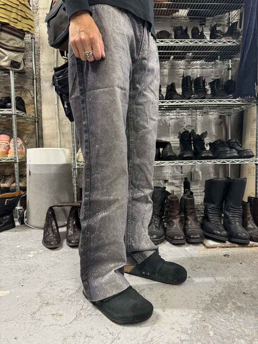 AW1999 Roberto Cavalli Grey Python Effect Pants FQxOPfo 4