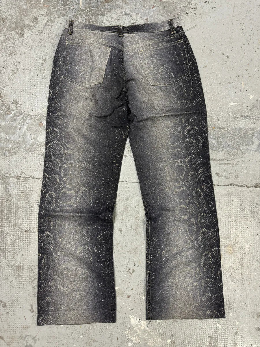 AW1999 Roberto Cavalli Grey Python Effect Pants FQxOPfo 6