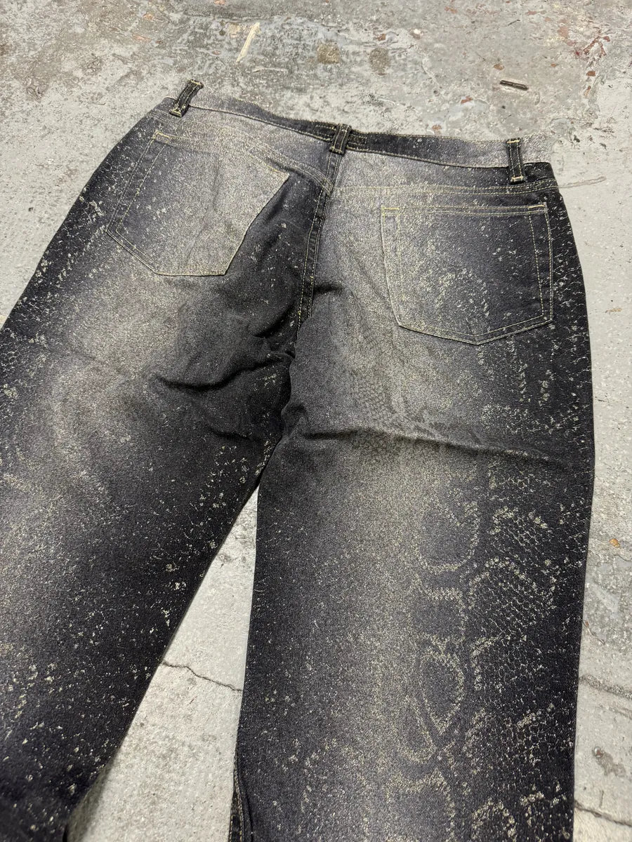 AW1999 Roberto Cavalli Grey Python Effect Pants FQxOPfo 7