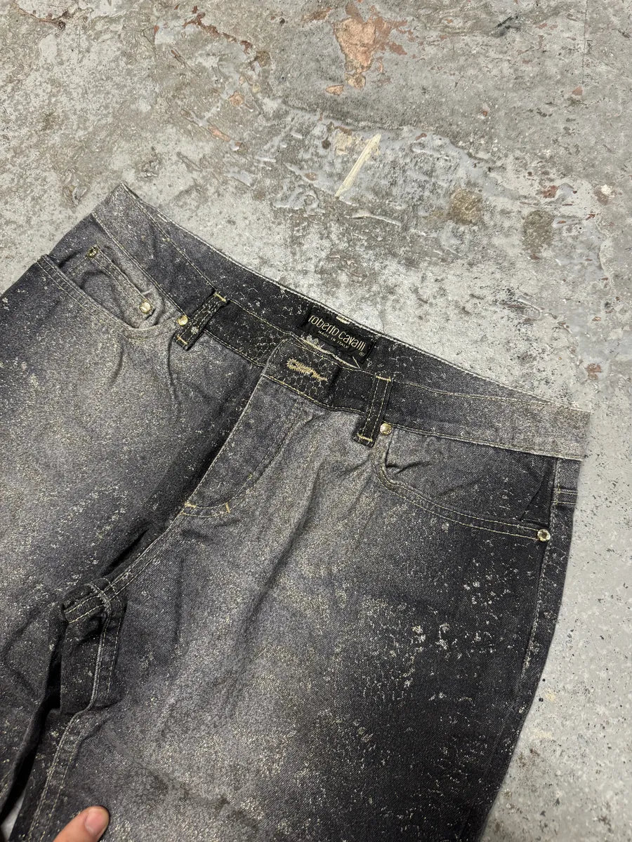 AW1999 Roberto Cavalli Grey Python Effect Pants FQxOPfo 9