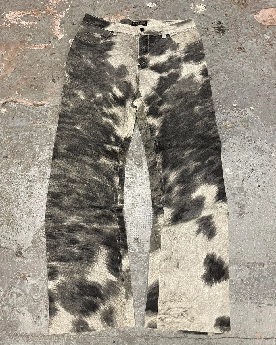AW1999 Roberto Cavalli Leopard Movement Effect Tern Pants (S/M) 0